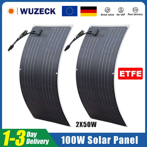 100W Solarpanel ETFE Solar PV Modul 2X50W für Haus Wohnwagen Yacht Auto Mono