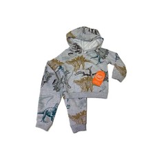 NWT Wonder Nation Boys Girls Grey Dinosaur Hoodie Jogger Pants Set 12M