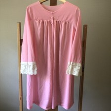 Vintage 50s Van Raalte Blush Pink Nightgown Peignoir Lace and Sheer Nylon