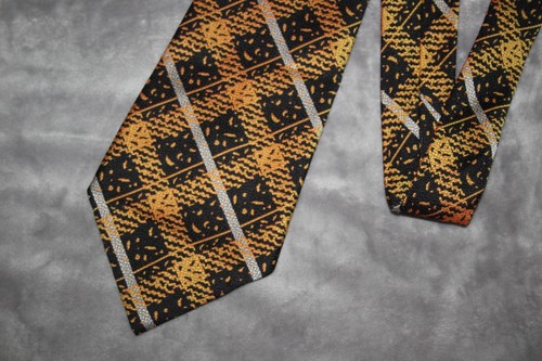 Vintage Sulka Power Tie Black & Gold Wide 59” Bold Business Executive Style - Picture 3 of 8