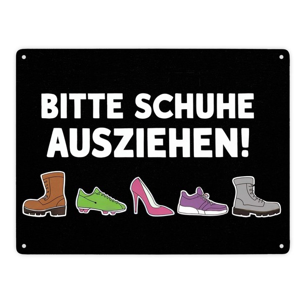 Bitte Schuhe Ausziehen Metallschild XXL In 28X38 Cm-image