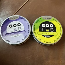 Brainstem Goo Lab Putty Tins 2-Pack Glow/UV Reactive Putty