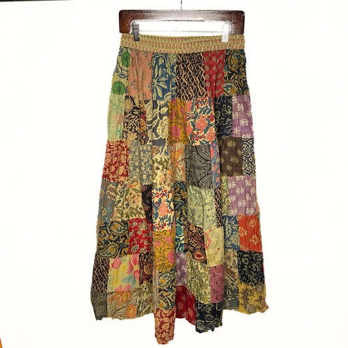 Hippie Forever Handmade Patchwork Elastic Maxi Skirt Womens SZ OS Fairycore Boho - Picture 4 of 6