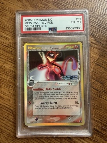 2005 Pokemon Delta Species MewTwo Reverse Foil 12/113 PSA 6