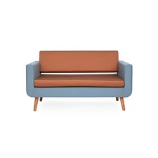 Grau-Oranges Sofa Luxus 2-Sitzer Designer Couch Wohnzimmer Polster 2-er