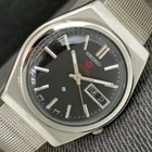 VINTAGE SEIKO EXPO 70 AUTOMATIC 7019A JAPAN MENS BLACK COLOR DIAL WATCH a2707-U