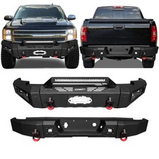 Vijay Front Rear Bumper For 2007-2013 Chevy Silverado1500 /winch Plate & Lights