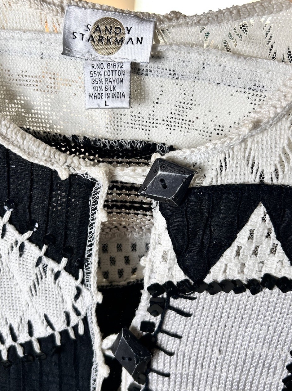 Sandy Starkman Bold Patchwork Cardigan Jacket Sz … - image 2