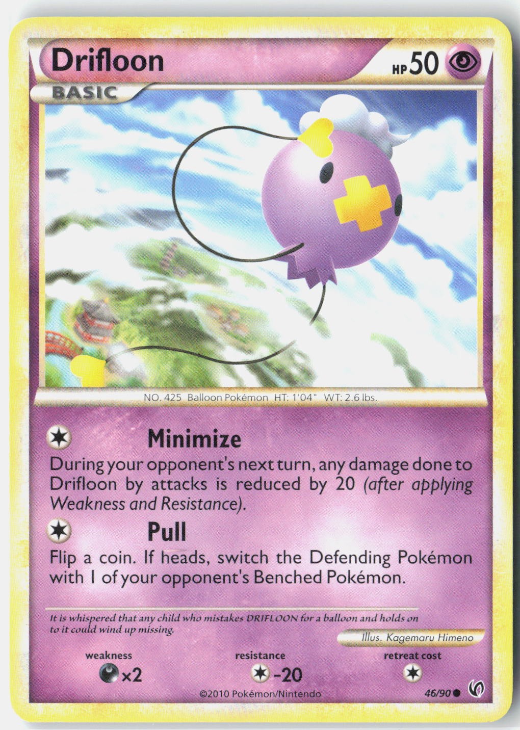 Drifloon Undaunted 46/90 Pokemon Card