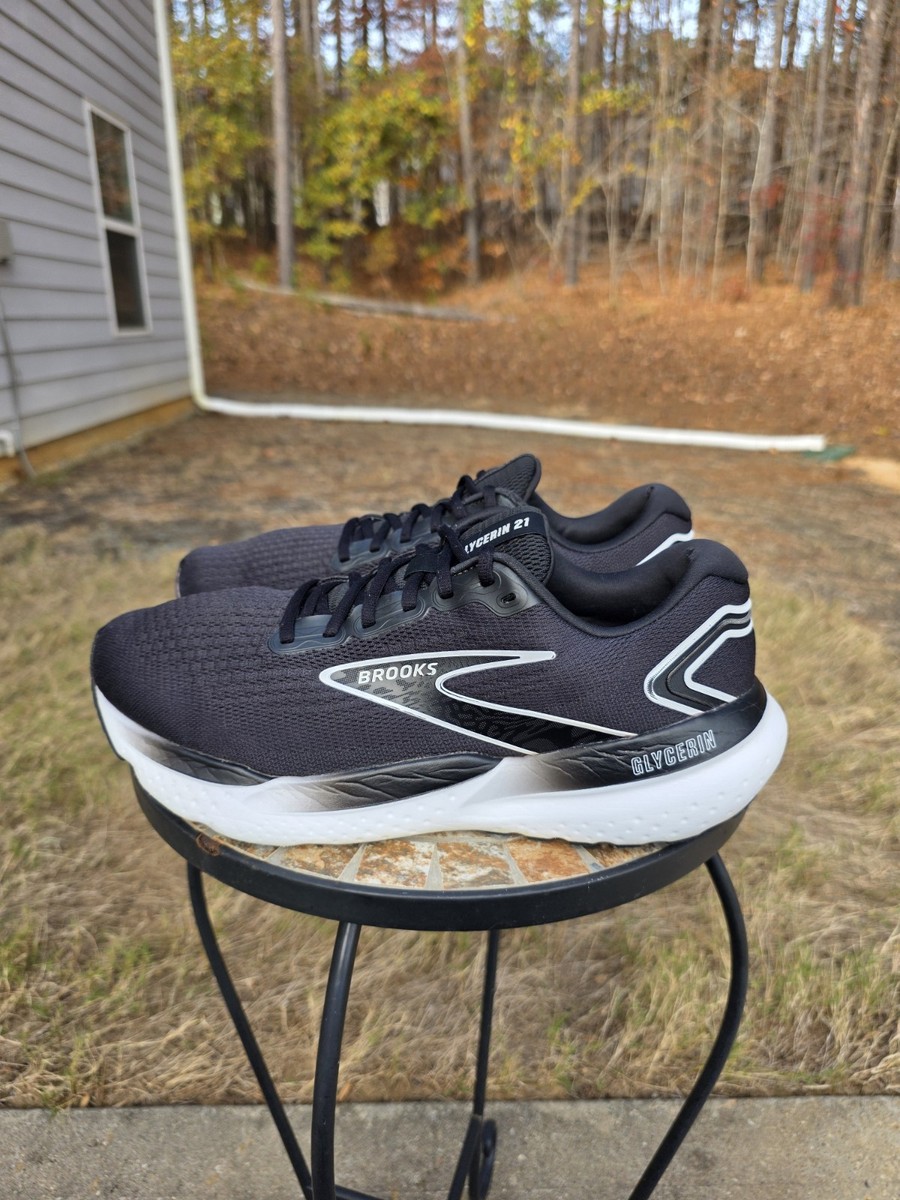 Size 12 - Brooks Glycerin 21 2E Wide Black Grey White for  display picture 2