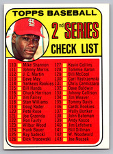 1969 Topps #107 Baseball Checklist 2nd Series W/Bob Gibson Cardinals Unmarked