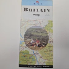 c1995 Britain Map British Tourist Authority BTA Travel Brochure England UK