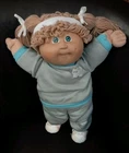 Vtg Cabbage Patch Girl doll Coleco Green Eyes Original Outfit Shoes Diaper 1985