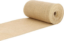 6" Natural Burlap Ribbon - Wired Edges - 10 Yards - 100 Jute Burlap Fabric - 6