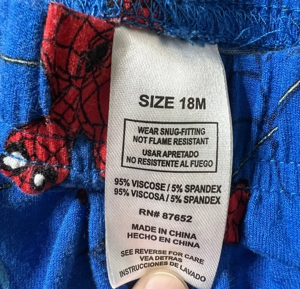Conjunto de Pijama Marvel Spiderman Niños 18 Meses Top Pantalones Viscosa/Spandex Elastizado Foto 4 de 4