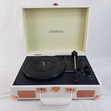 Goodmans Portable Turntable Record Player Bluetooth White