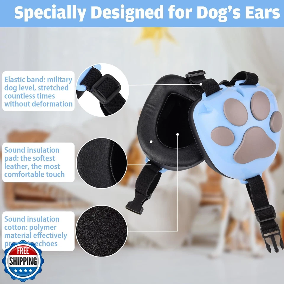 Orejeras para perros Famikako mejoradas para protección contra el ruido - 22dB NRR cancelación de ruido Foto 3 de 4