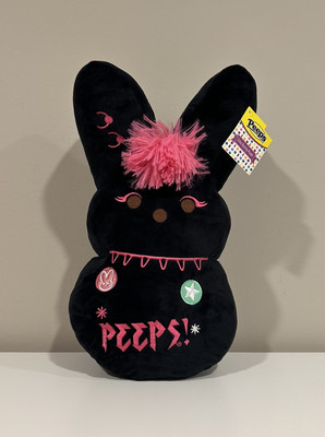 2025 Easter/Spring Peeps Black Emo Punk Rock 15  Bunny Plush NEW