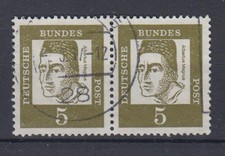 Bund 347y waagerechtes Paar Bedeutende Deutsche 5 Pf gestempelt /5