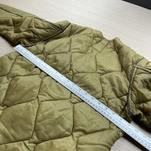 Vintage 70s Quilted Army Liner Japanese Jacket S Bomber Olive - Picture 12 of 15