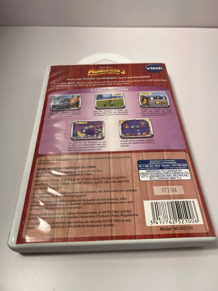 VTech MobiGo Madagascar 3, 5 Learning Games , Ages 4-7  - Image 2 of 3
