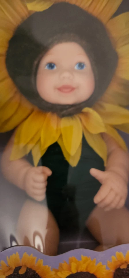 Vintage Anne Geddes Baby Sunflower African American Plastic 16”Doll 1999 - NIB - Image 2 of 4