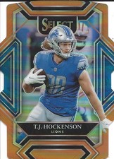 T.J. Hockenson 2021 Panini Select Orange Die Cut Prizm Card