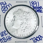 1891 BU UNCIRCULATED MORGAN SILVER DOLLAR AUTHENTIC U.S. MINT FREE SHIPPING 7202