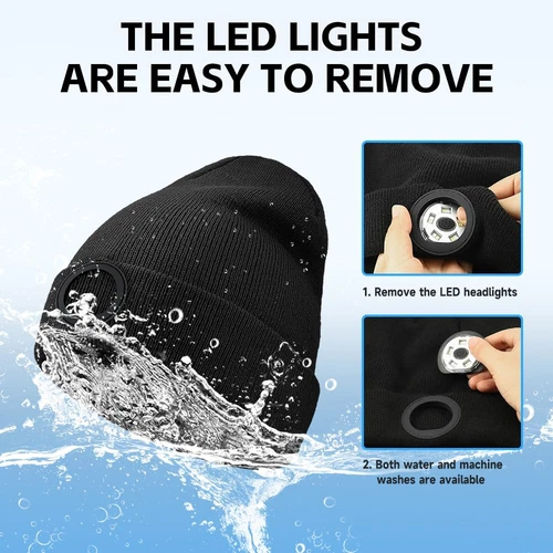 Beanie with Light, Tyep-C Rechargeable LED Hat, Suitable for Running Hiking W... - Picture 3 of 7