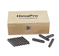 Himapro 36pc Metal Stamp Set 5/16in Letter Number Punches Alloy Steel Wood Case