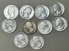 🇺🇸 US Silver Washington Quarter Lot (11 Coins) – All Pre-1964 90% Silver