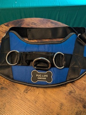 PUG LIFE Harness Blue Black XL **Excellent Clean Condition**  Not Really used