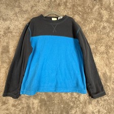 LL Bean Fleece Top Colorblock Shirt Sweater Sweatshirt Pullover Boys M 10-12