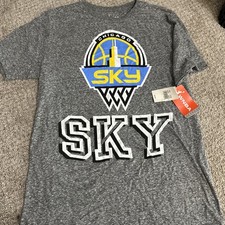 Chicago Sky Primary Logo Unisex Short Sleeve Gray T-Shirt Size L