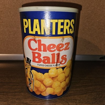 Vintage Planters Cheez Balls Empty 9.25 Oz Cannister - 80's 90's - Cheese