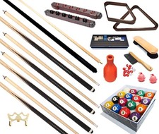 Pool Table - Premium Billiard 32 Pieces Accessory Kit - Pool Cue Sticks Bridge B