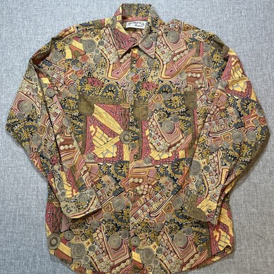 Vintage Mondo di Marco Shirt Mens Med? Abstract Colorful Made in Italy 90s