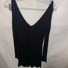 Guess Women Black low cut cold shoulder Dress S body con