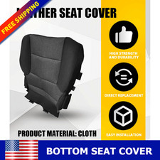 Black Driver Bottom Cloth Seat Cover For 14-19 Chevy Silverado 1500 2500 3500 Hd