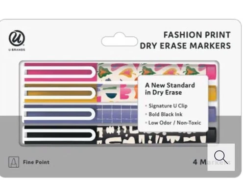 U Brands Fine Point Fashion Dry Erase Markers - Colorful Cutouts