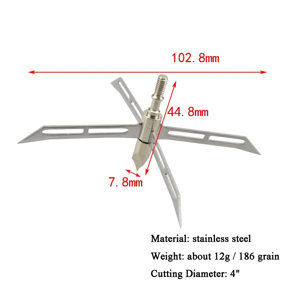Archery Arrowheads Blade Broadheads Screw Points Bow Arrow Hunting Shooting Tips - Image 4 of 4