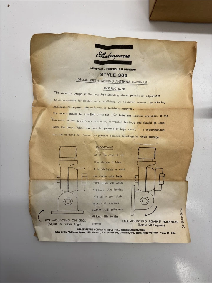 Shakespeare 366 Mobile Marine Antenna Ratchet Mount - Image 4 of 4