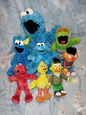 Sesame Street Plush Lot Of 8 - Cookie Monster Big Bird Elmo Ernie Bert Oscar
