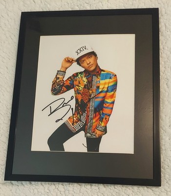 Bruno Mars Autographed 8x10 Photo Framed In 11x14 With COA