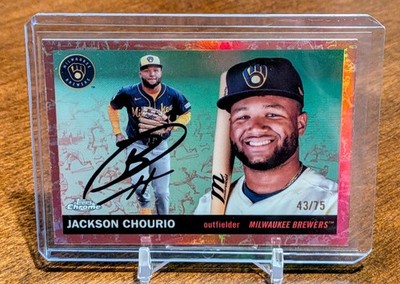 2025 Topps Chrome Platinum Jackson Chourio Toile Rose Gold Refractor /75 Brewers