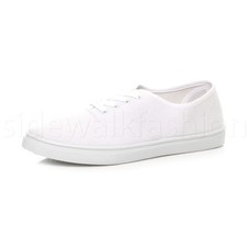 Mens canvas trainers plimsoles plimsolls shoes lace up pumps size