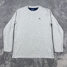 Tommy Bahama Shirt Mens Size M Gray Waffle Knit Crewneck Thermal Loungewear