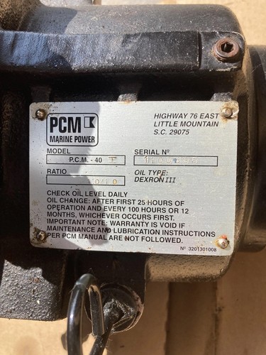 MARINE TRANSMISSION PCM 40-I SERIES 1:1  Pleasure Craft