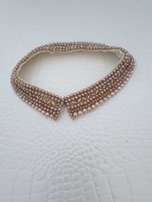VTG/Faux Champayne Pearl Satin Backed Collar/ Japan Good Condition