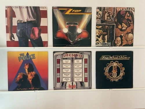 Classic Rock Vinyl Lot 6 LPs Van Halen Springsteen ZZ Top Police Foreigner BTO